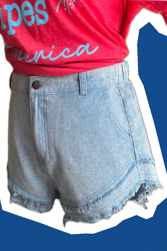 off duty fray shorts