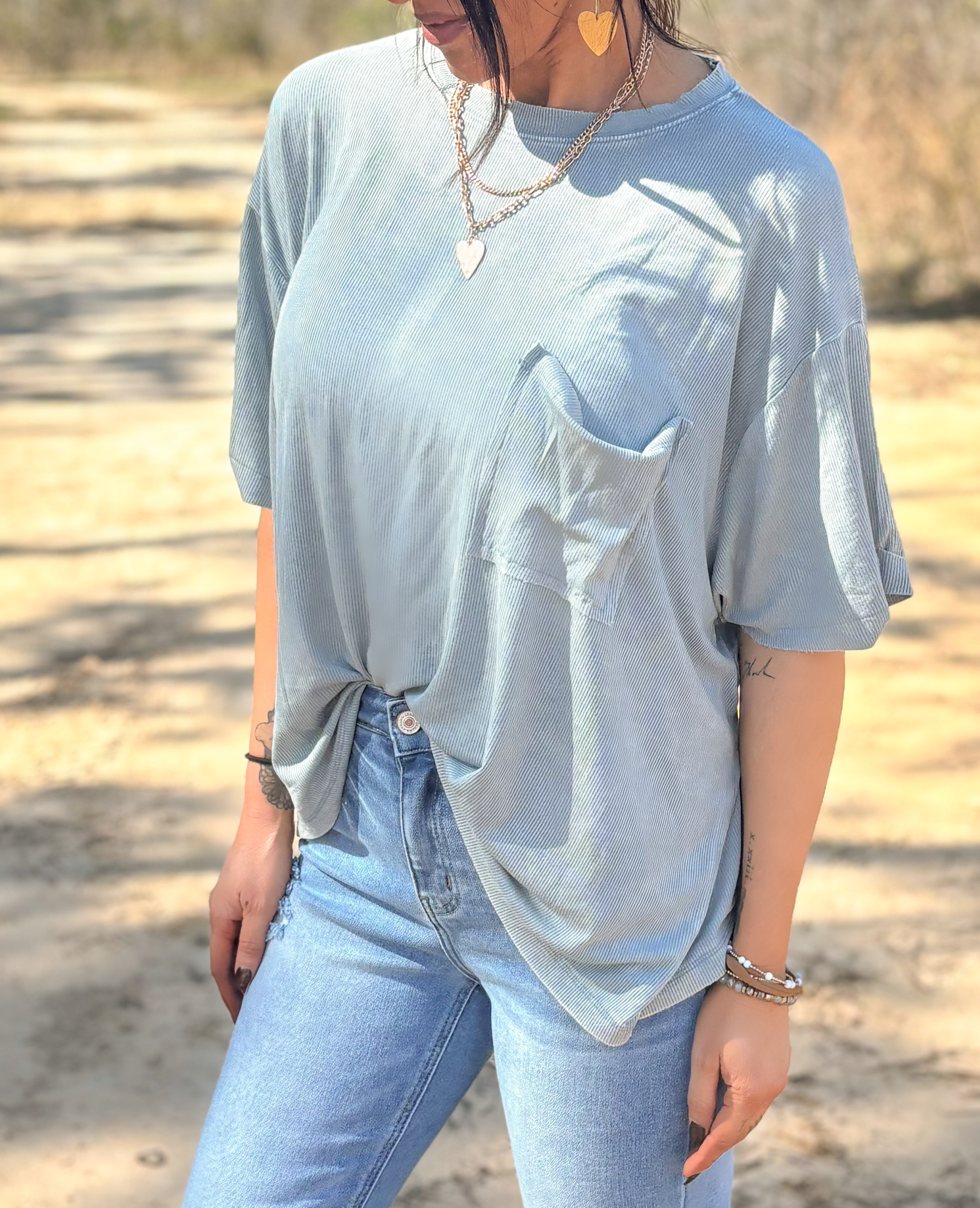 vintage wash pocket tee