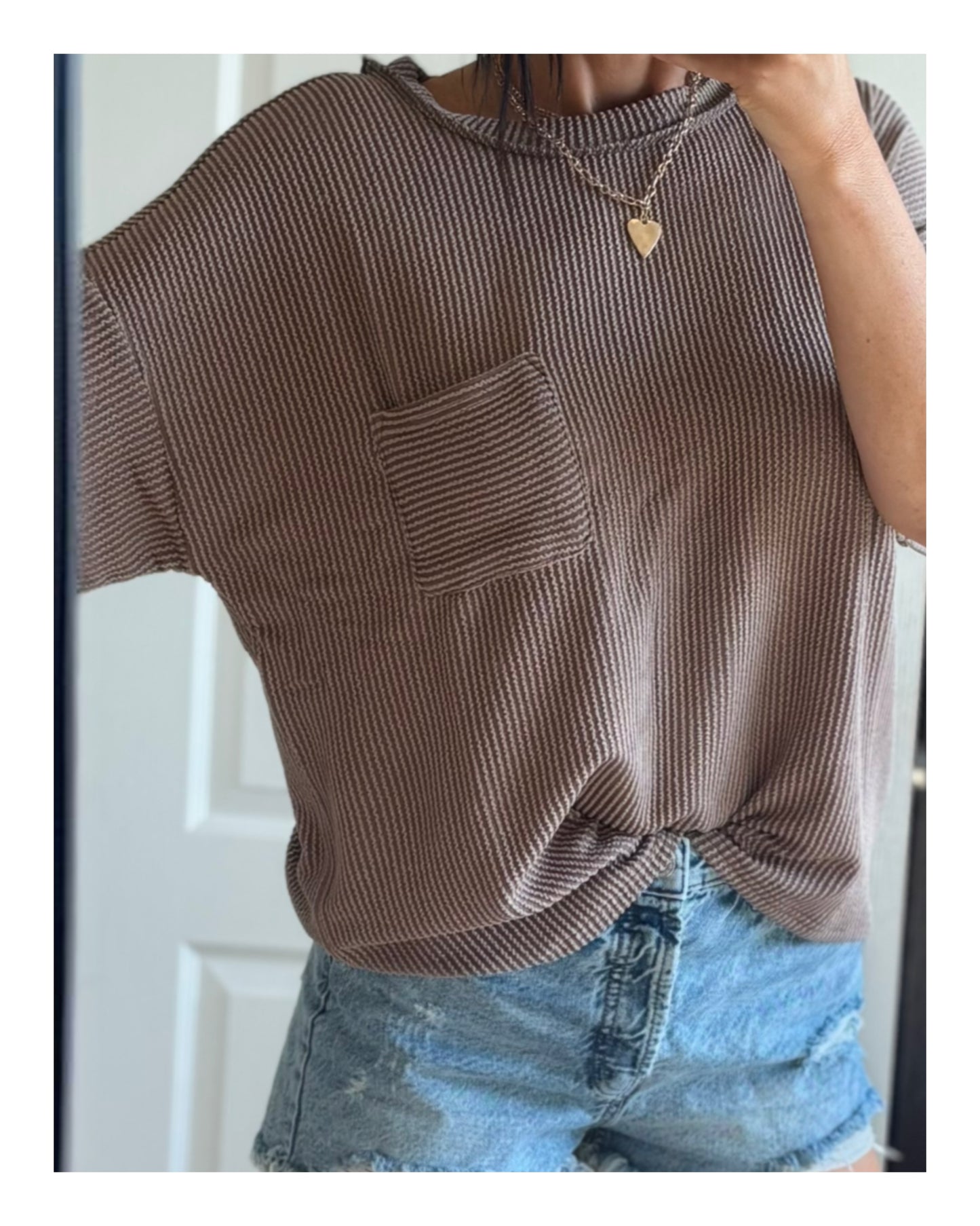 on repeat waffle tee
