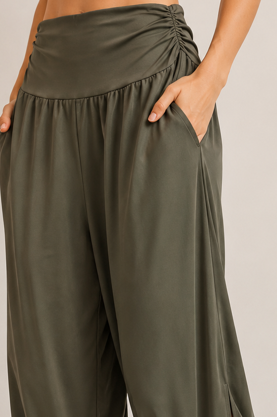 olive flow harem pants